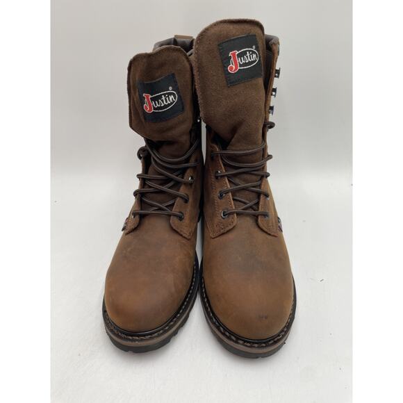 Justin DRYWALL BROWN COWHIDE SE960 Men's NWD Boot Brown Mismatched Sizes - Picture 5 of 11